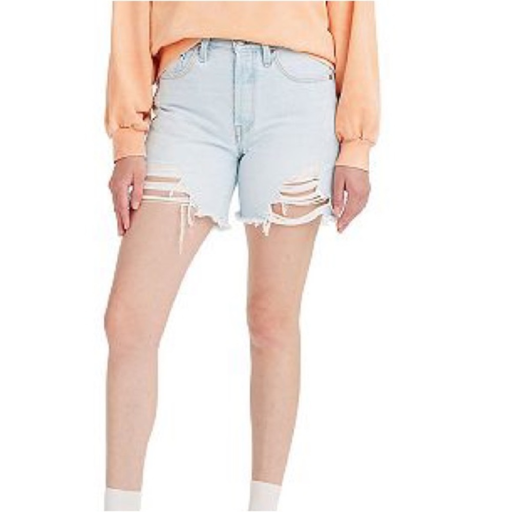 Women's Levi's® 501™ Mid-Thigh Frayed Jean Shorts